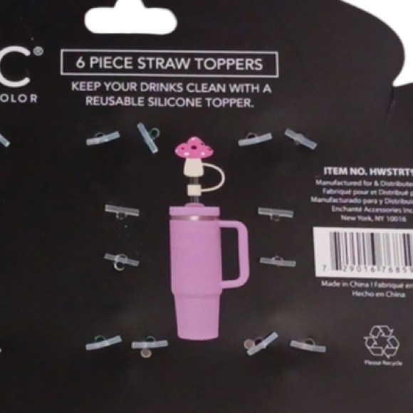 New CWC MUSHROOM Straw Toppers Set of 6 - Picture 6 of 6